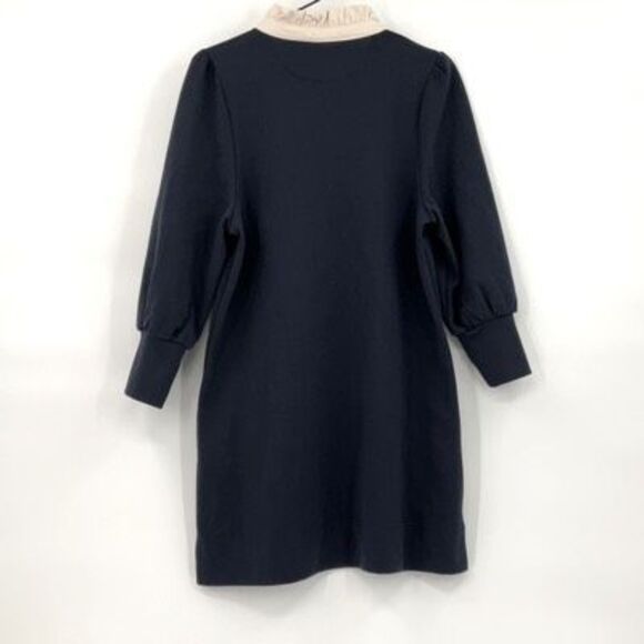 Pomander Place Navy Blue Ruffle Collar Puff Sleeve Mini Dress Small - Picture 4 of 9